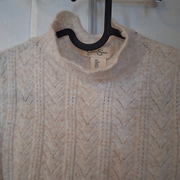 Jessica Simpson, Knit mockneck sleeveless, size S, Cream - Picture 3 of 6